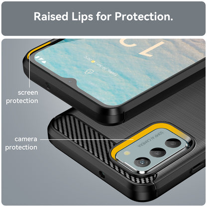 Brushed Carbon Fiber Texture TPU Case for Nokia G22 , Anti-drop Cell Phone Cover