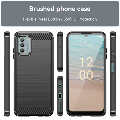 Brushed Carbon Fiber Texture TPU Case for Nokia G22 , Anti-drop Cell Phone Cover
