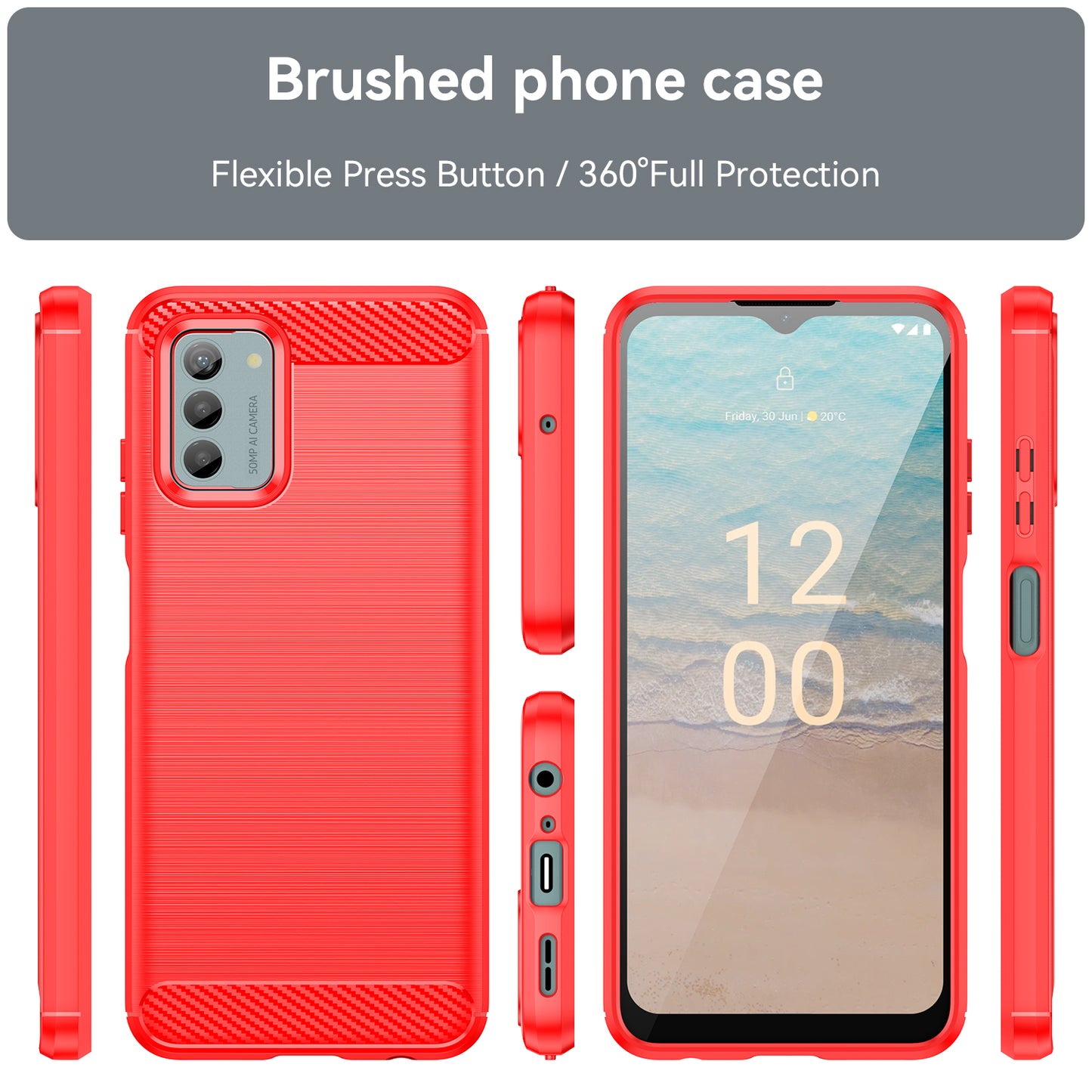 Brushed Carbon Fiber Texture TPU Case for Nokia G22 , Anti-drop Cell Phone Cover