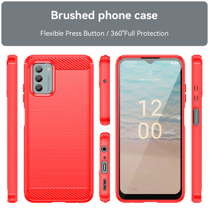 Brushed Carbon Fiber Texture TPU Case for Nokia G22 , Anti-drop Cell Phone Cover