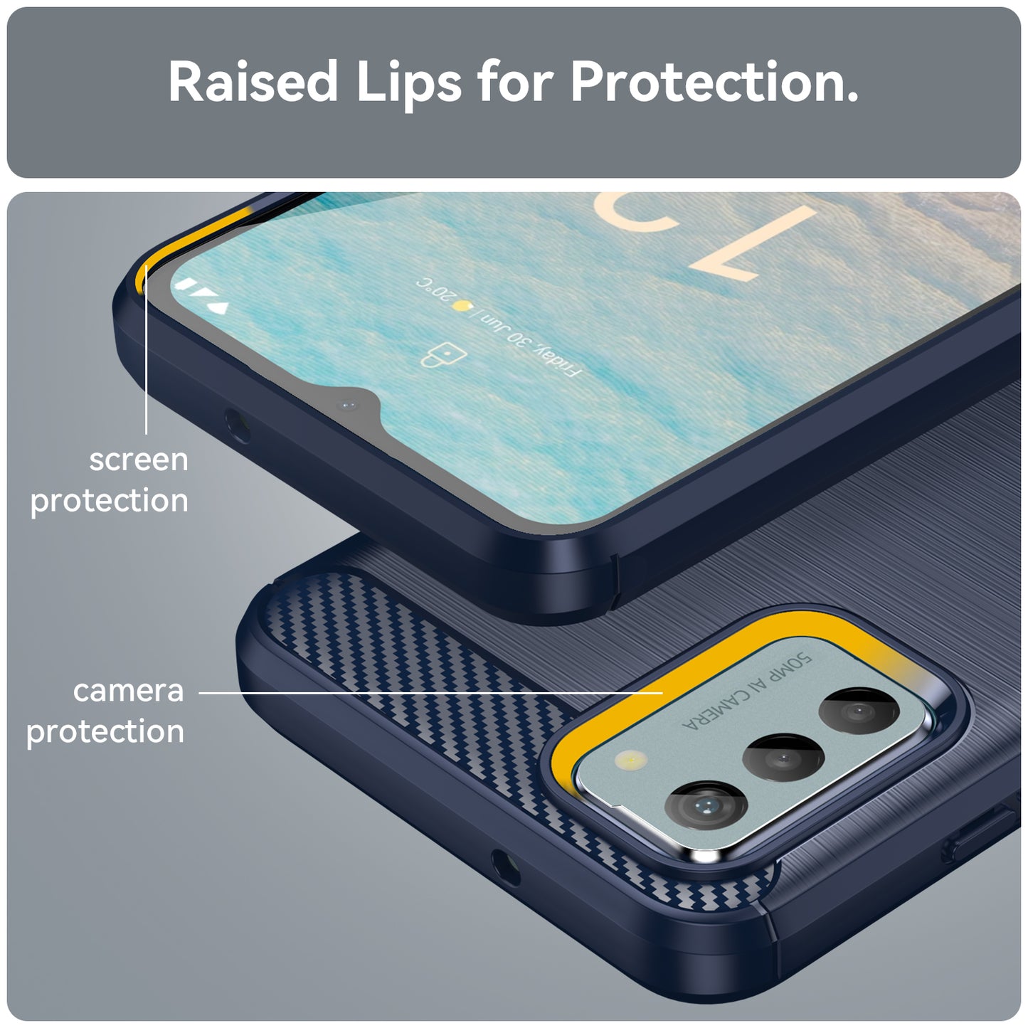 Brushed Carbon Fiber Texture TPU Case for Nokia G22 , Anti-drop Cell Phone Cover
