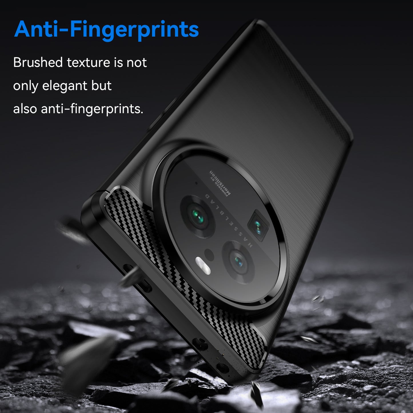 Mobile Phone Case for Oppo Find X6 Pro , Brushed Carbon Fiber Texture Phone TPU Back Cover