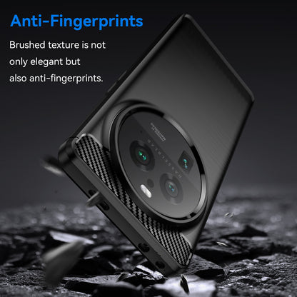 Mobile Phone Case for Oppo Find X6 Pro , Brushed Carbon Fiber Texture Phone TPU Back Cover