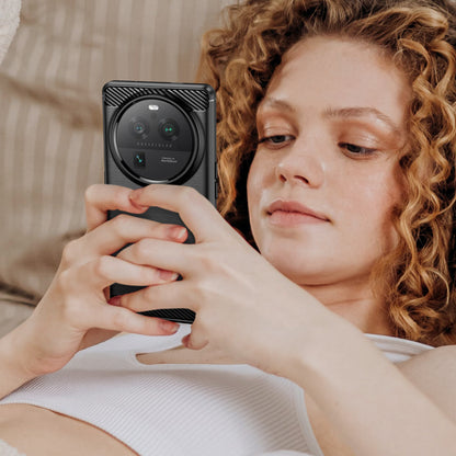 Mobile Phone Case for Oppo Find X6 Pro , Brushed Carbon Fiber Texture Phone TPU Back Cover