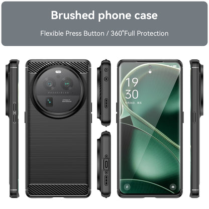 Mobile Phone Case for Oppo Find X6 Pro , Brushed Carbon Fiber Texture Phone TPU Back Cover