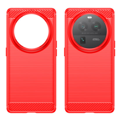 Mobile Phone Case for Oppo Find X6 Pro , Brushed Carbon Fiber Texture Phone TPU Back Cover