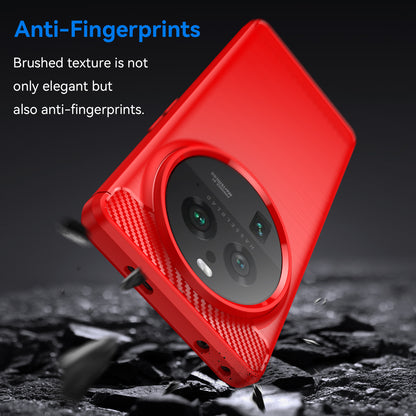 Mobile Phone Case for Oppo Find X6 Pro , Brushed Carbon Fiber Texture Phone TPU Back Cover