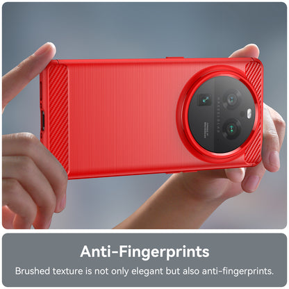 Mobile Phone Case for Oppo Find X6 Pro , Brushed Carbon Fiber Texture Phone TPU Back Cover