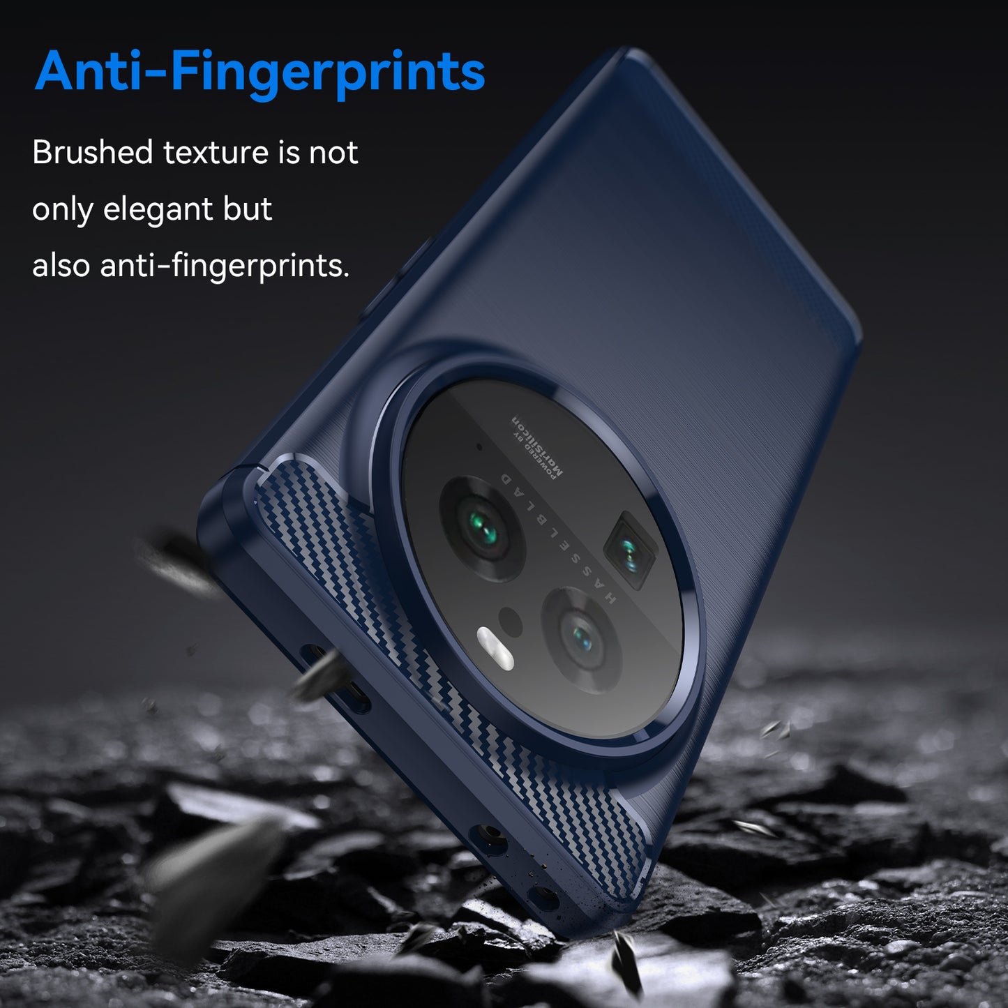 Mobile Phone Case for Oppo Find X6 Pro , Brushed Carbon Fiber Texture Phone TPU Back Cover