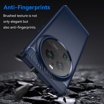 Mobile Phone Case for Oppo Find X6 Pro , Brushed Carbon Fiber Texture Phone TPU Back Cover