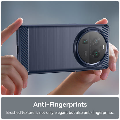 Mobile Phone Case for Oppo Find X6 Pro , Brushed Carbon Fiber Texture Phone TPU Back Cover