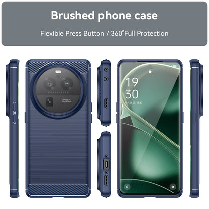 Mobile Phone Case for Oppo Find X6 Pro , Brushed Carbon Fiber Texture Phone TPU Back Cover