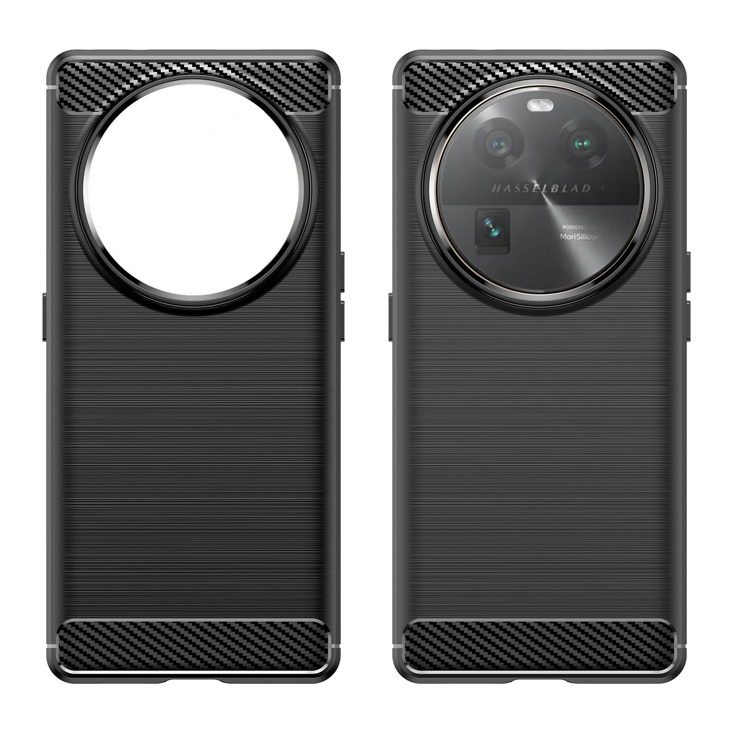 Carbon Fiber Texture Phone Case for Oppo Find X6 , Brushed Soft TPU Phone Cover