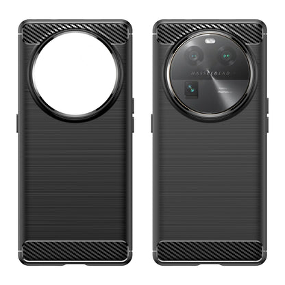 Carbon Fiber Texture Phone Case for Oppo Find X6 , Brushed Soft TPU Phone Cover
