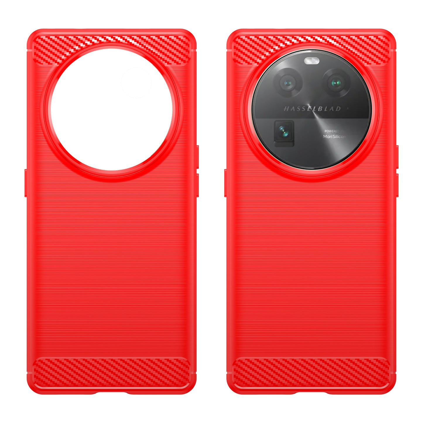 Carbon Fiber Texture Phone Case for Oppo Find X6 , Brushed Soft TPU Phone Cover