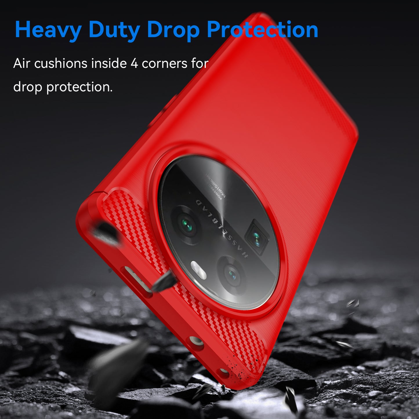 Carbon Fiber Texture Phone Case for Oppo Find X6 , Brushed Soft TPU Phone Cover