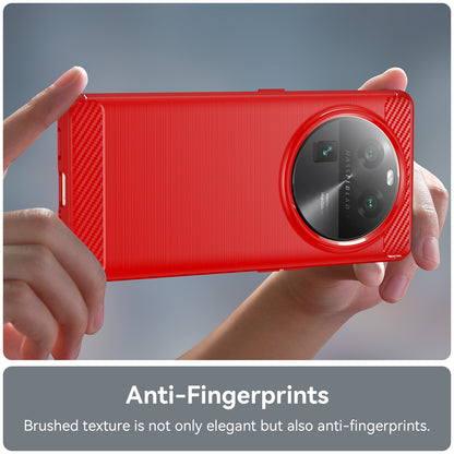 Carbon Fiber Texture Phone Case for Oppo Find X6 , Brushed Soft TPU Phone Cover