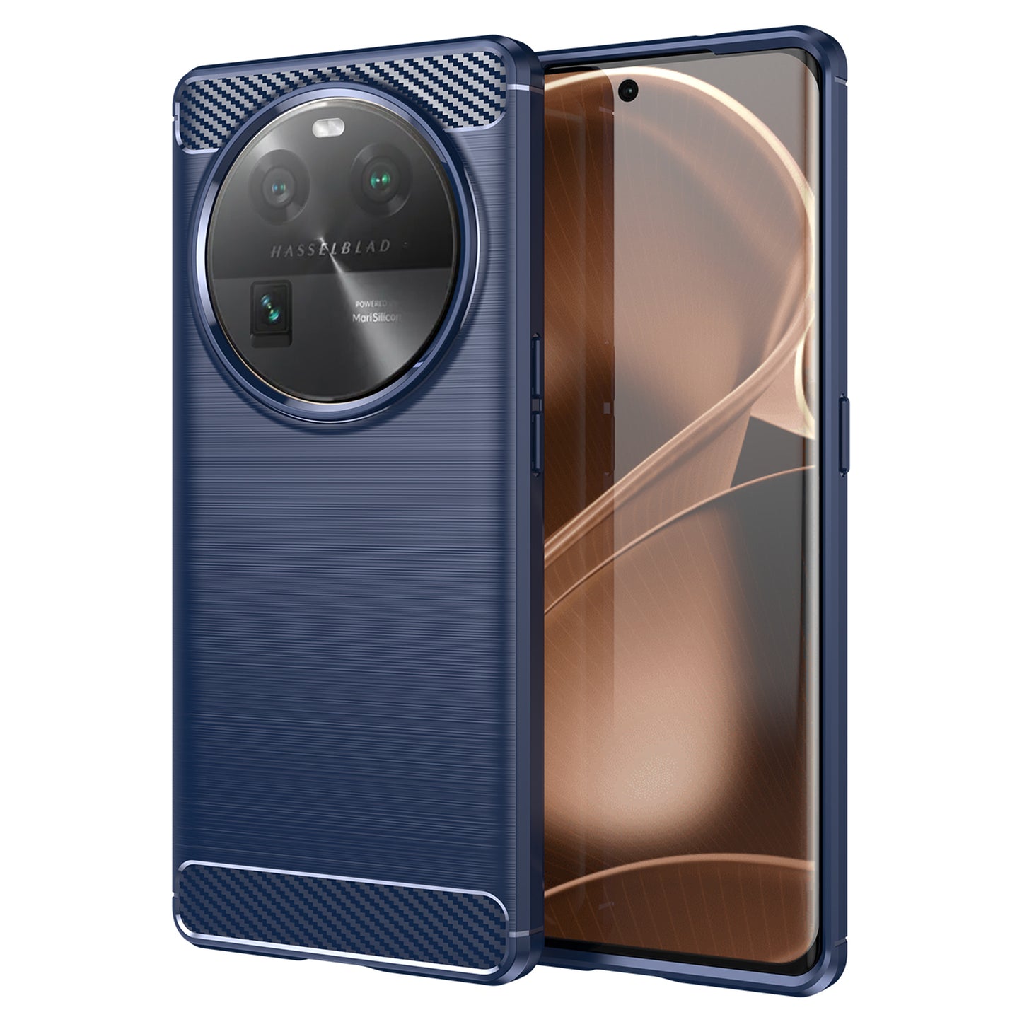 Carbon Fiber Texture Phone Case for Oppo Find X6 , Brushed Soft TPU Phone Cover