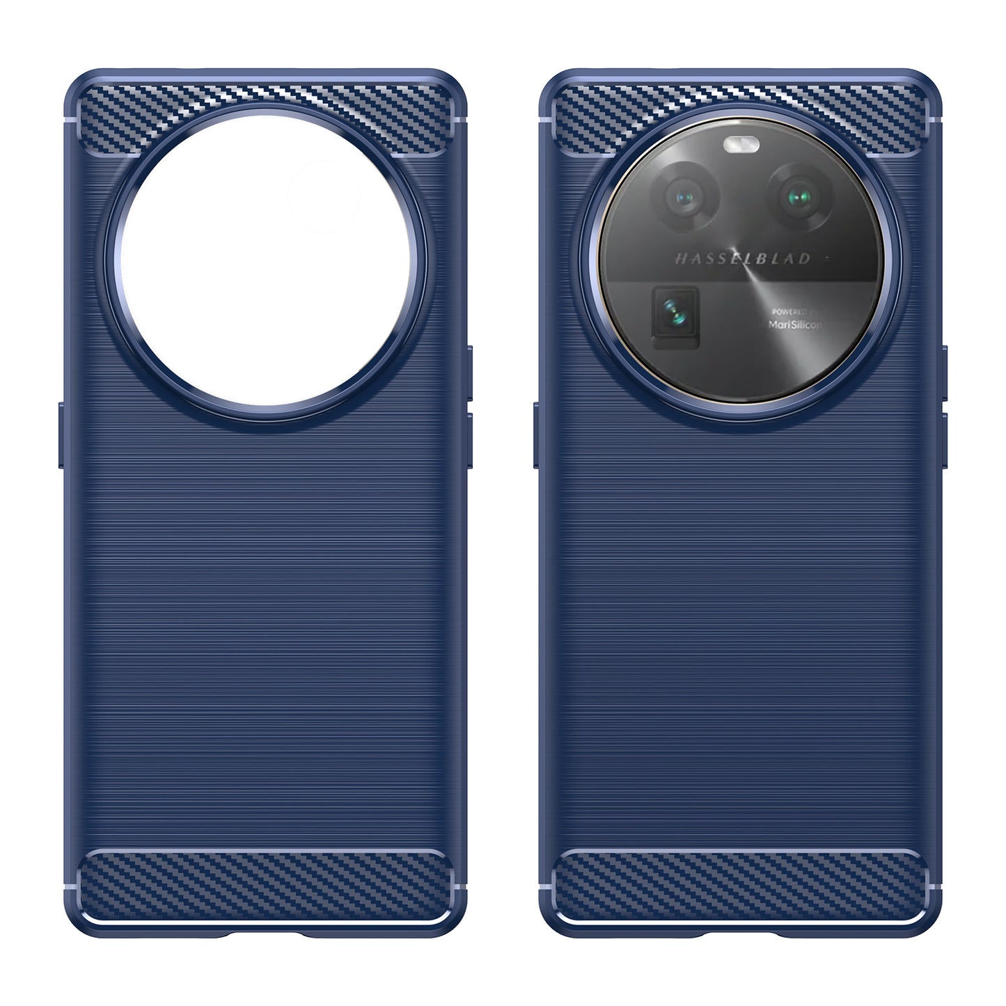 Carbon Fiber Texture Phone Case for Oppo Find X6 , Brushed Soft TPU Phone Cover