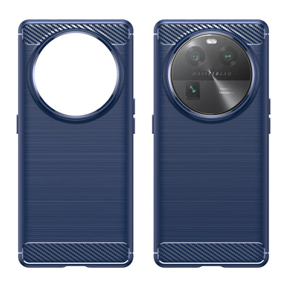 Carbon Fiber Texture Phone Case for Oppo Find X6 , Brushed Soft TPU Phone Cover