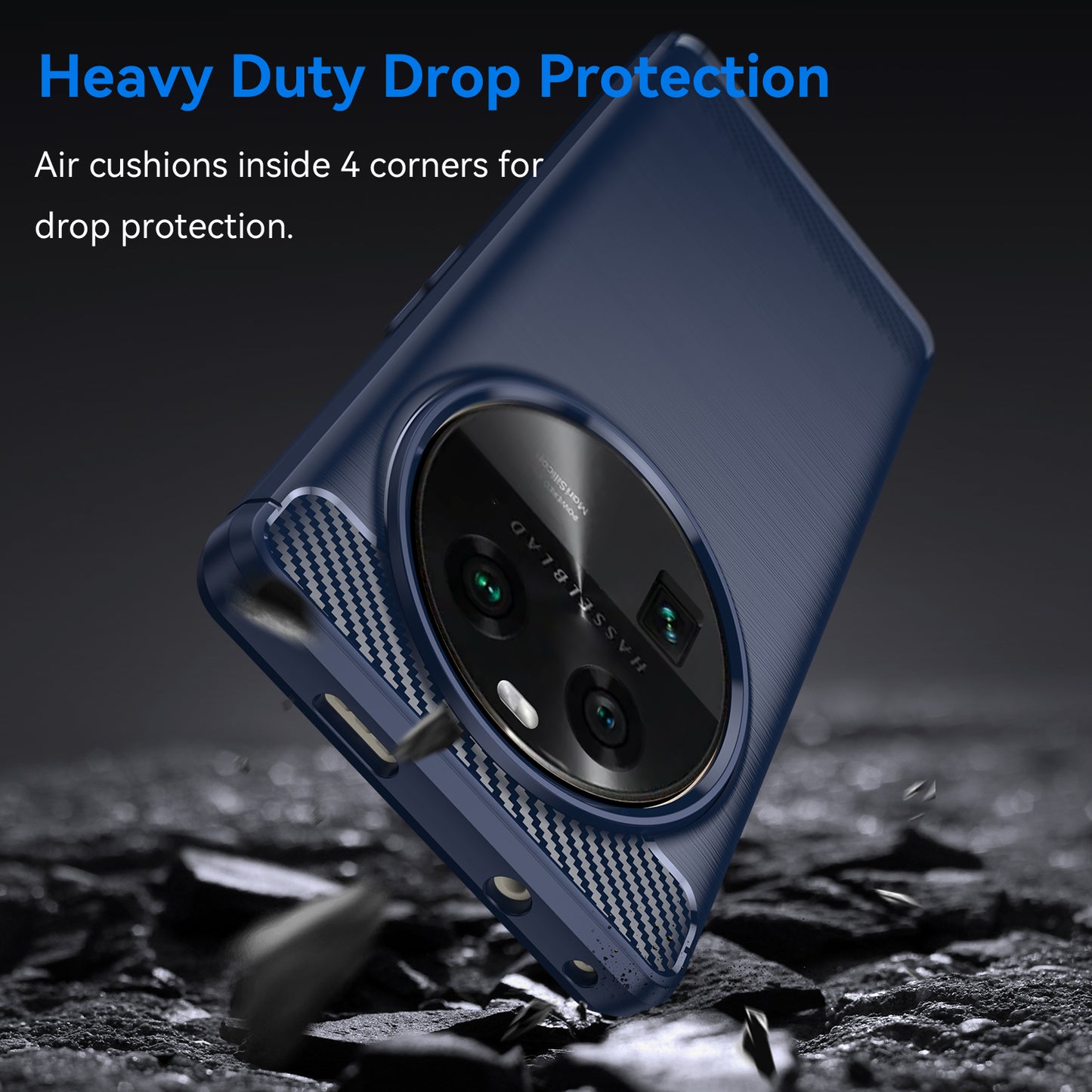 Carbon Fiber Texture Phone Case for Oppo Find X6 , Brushed Soft TPU Phone Cover