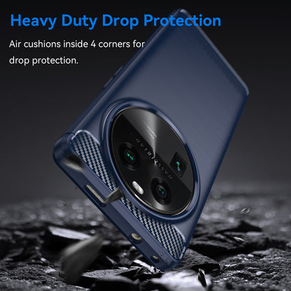 Carbon Fiber Texture Phone Case for Oppo Find X6 , Brushed Soft TPU Phone Cover