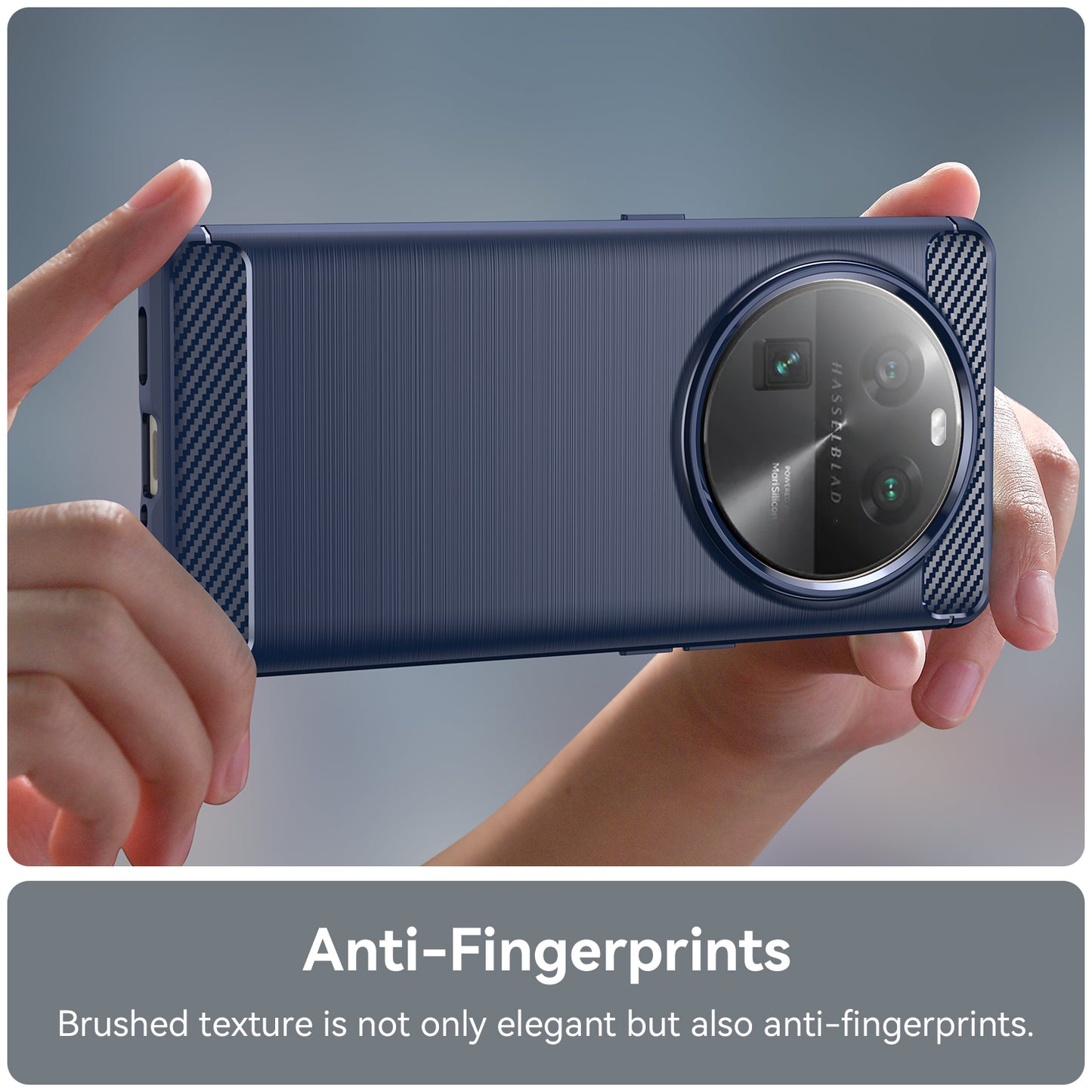 Carbon Fiber Texture Phone Case for Oppo Find X6 , Brushed Soft TPU Phone Cover