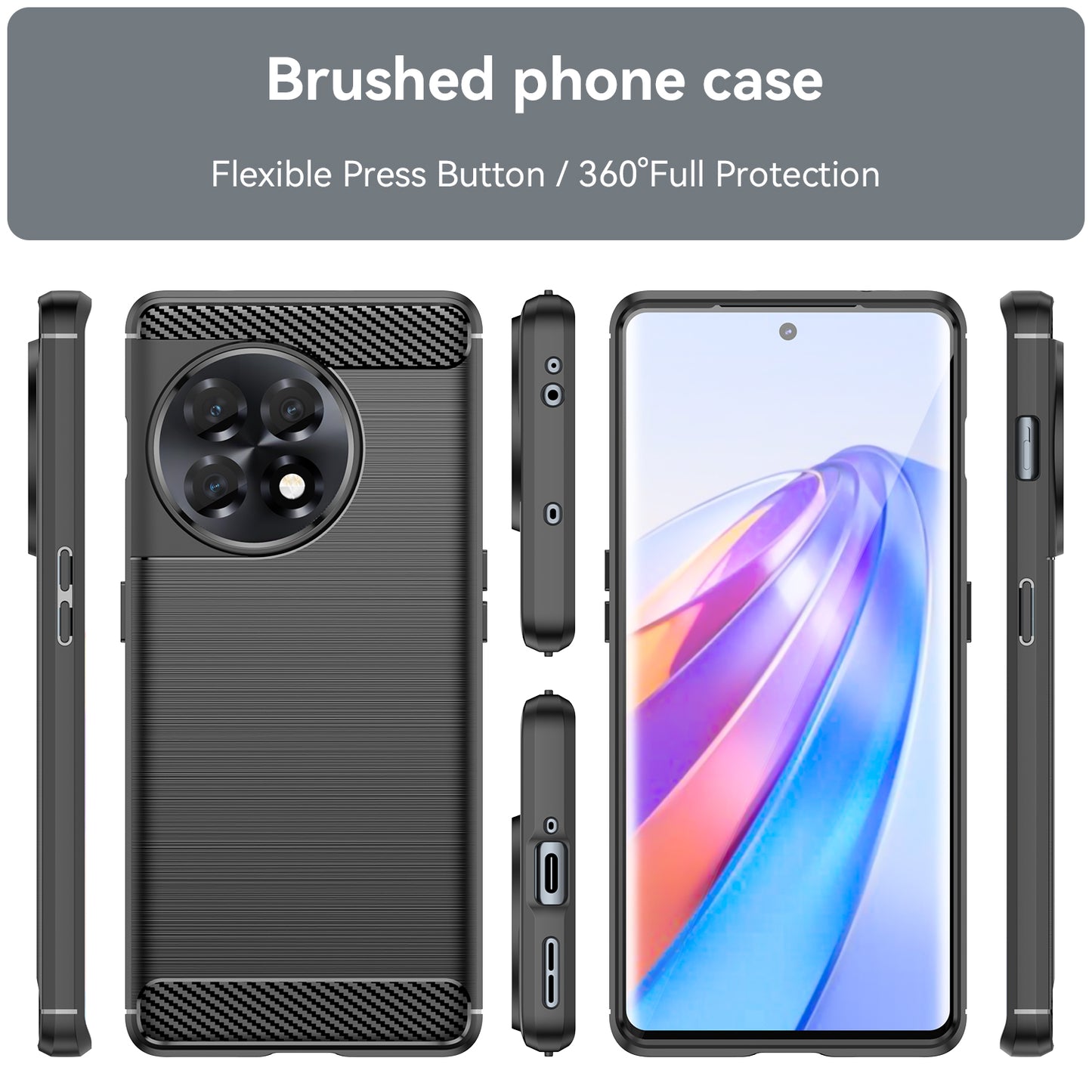 Phone TPU Case for OnePlus Ace 2 5G / 11R 5G , Brushed Carbon Fiber Texture Cell Phone Cover