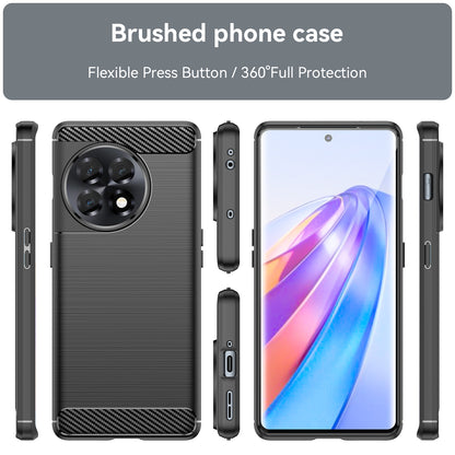 Phone TPU Case for OnePlus Ace 2 5G / 11R 5G , Brushed Carbon Fiber Texture Cell Phone Cover