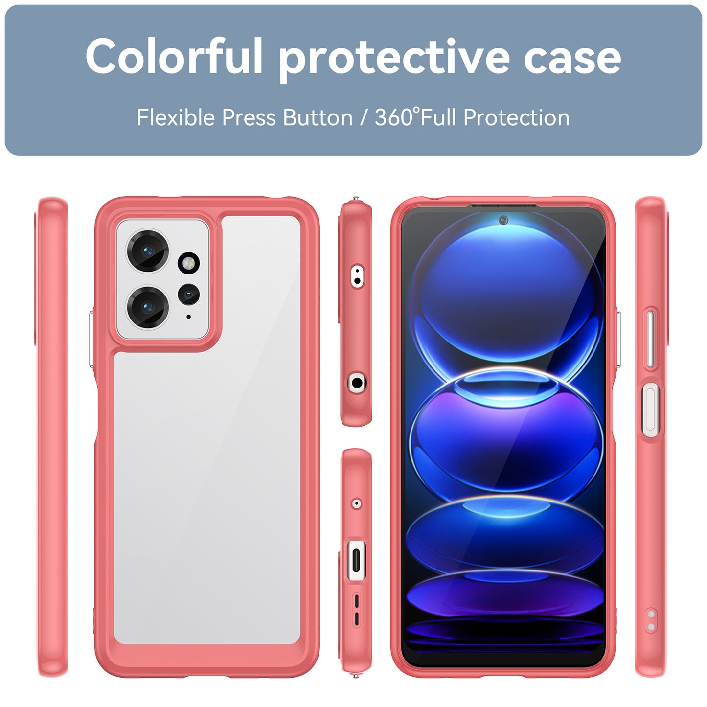 For Xiaomi Redmi Note 12 4G TPU+Acrylic Phone Case Drop-proof Phone Cover