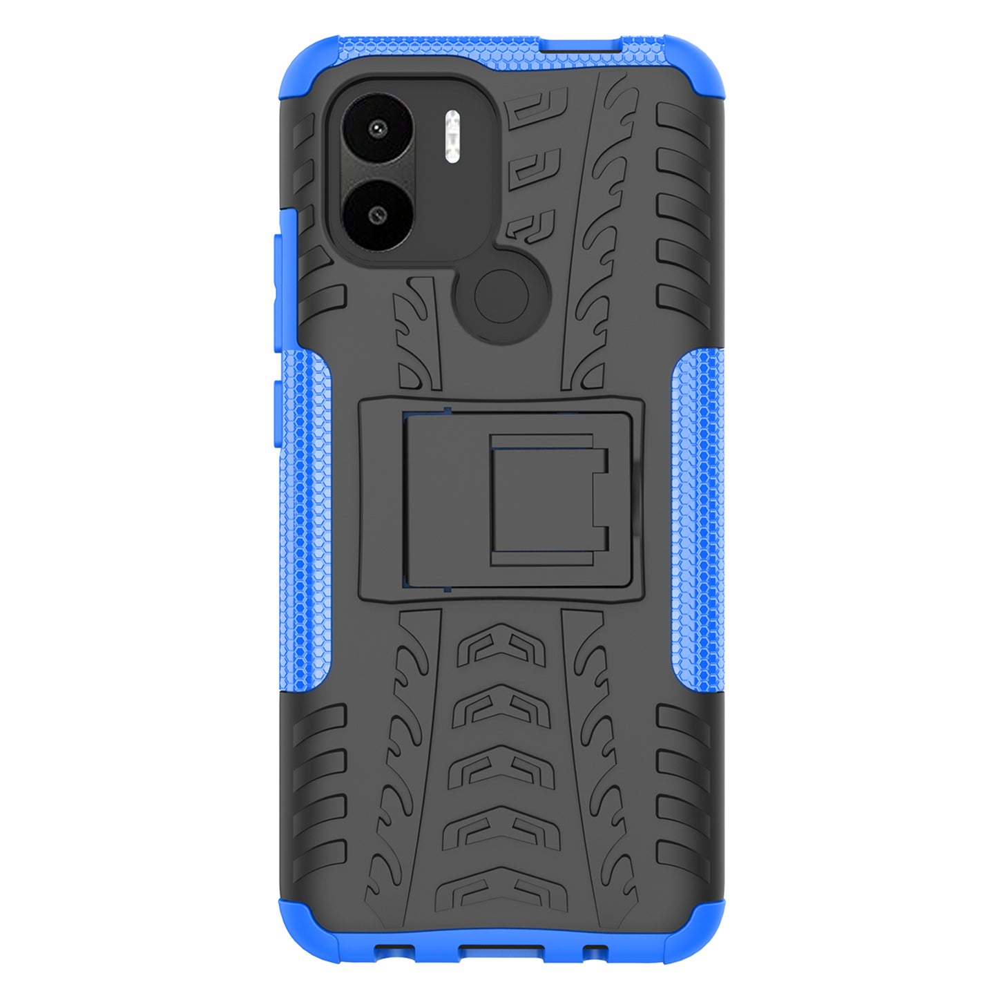 For Xiaomi Redmi A1+ 4G / A2+ 4G / Poco C50 4G Kickstand Phone Cover PC+TPU Tyre Pattern Case