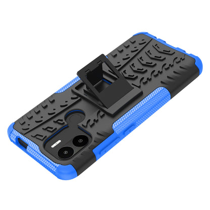 For Xiaomi Redmi A1+ 4G / A2+ 4G / Poco C50 4G Kickstand Phone Cover PC+TPU Tyre Pattern Case