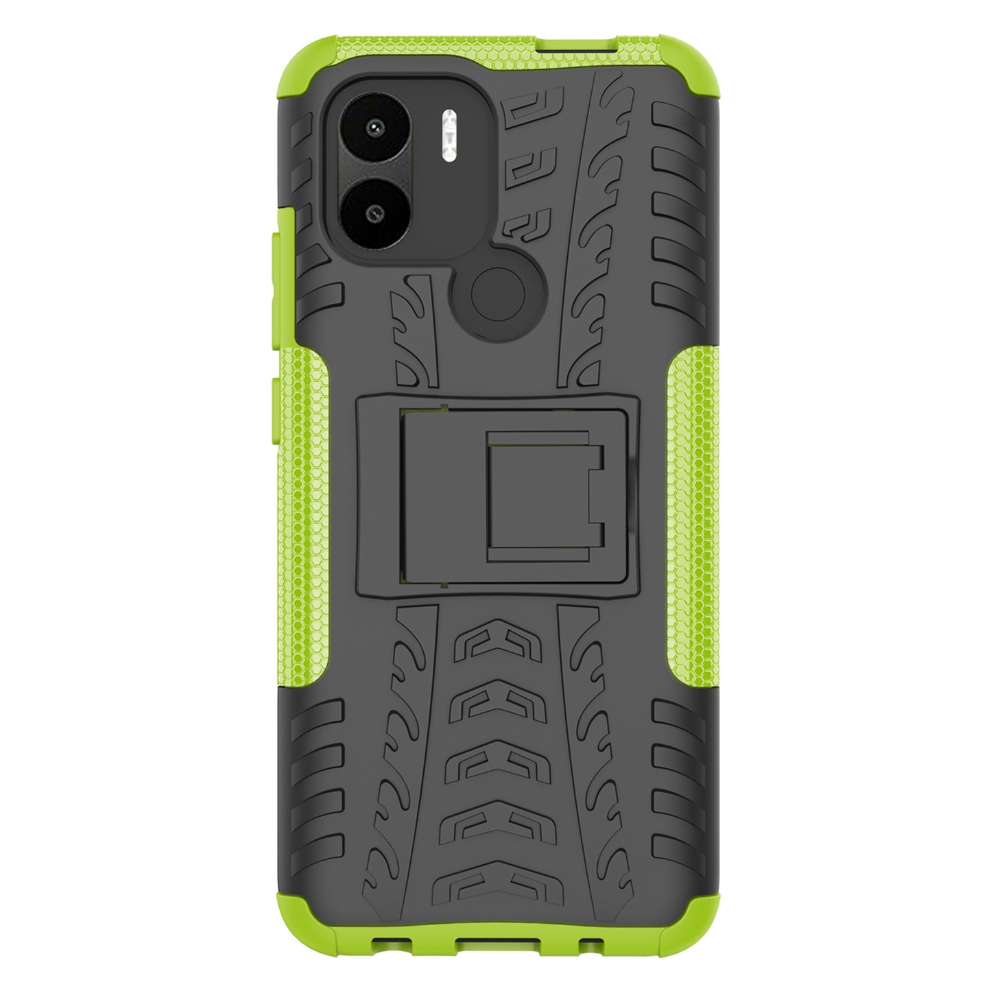 For Xiaomi Redmi A1+ 4G / A2+ 4G / Poco C50 4G Kickstand Phone Cover PC+TPU Tyre Pattern Case