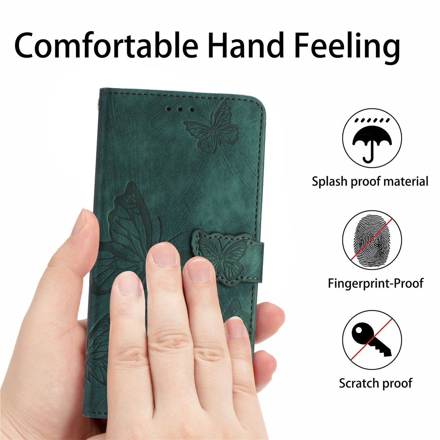 For Motorola Moto G10 / G20 / G30 Butterfly Imprinted Leather Phone Cover Skin-touch Stand Wallet Case