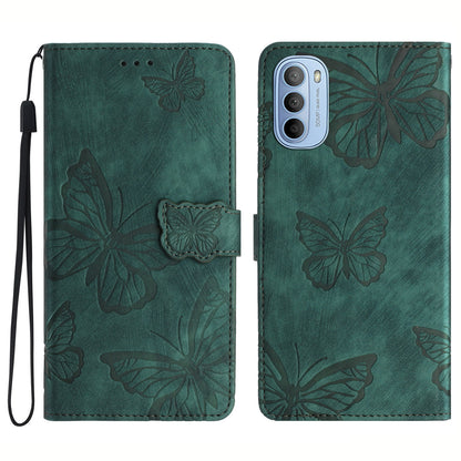 For Motorola Moto G31 4G / G41 4G Skin-touch Leather Phone Case Stand Wallet Butterfly Imprinted Cover