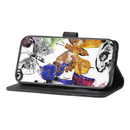 For Huawei P30 Lite Stand Wallet Skin-touch Leather Phone Case Butterfly Imprinted Cover