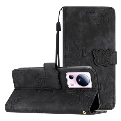 For Xiaomi 13 Lite / Civi 2 5G Stand Leather Phone Case Butterfly Imprinted Wallet Phone Cover