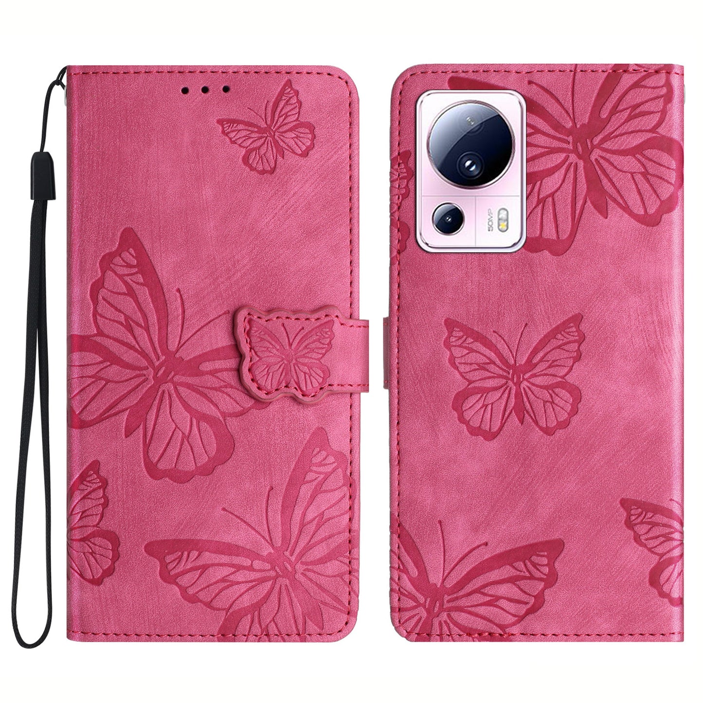 For Xiaomi 13 Lite / Civi 2 5G Stand Leather Phone Case Butterfly Imprinted Wallet Phone Cover