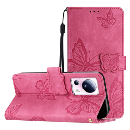 For Xiaomi 13 Lite / Civi 2 5G Stand Leather Phone Case Butterfly Imprinted Wallet Phone Cover