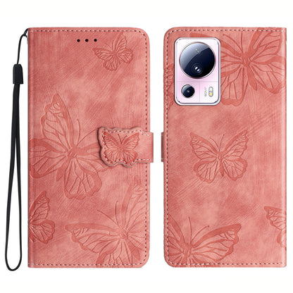 For Xiaomi 13 Lite / Civi 2 5G Stand Leather Phone Case Butterfly Imprinted Wallet Phone Cover