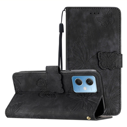 For Xiaomi Redmi Note 12 5G (China) / (India) / (Global) / Poco X5 5G Leather Phone Case Butterfly Imprinted Stand Wallet Cover