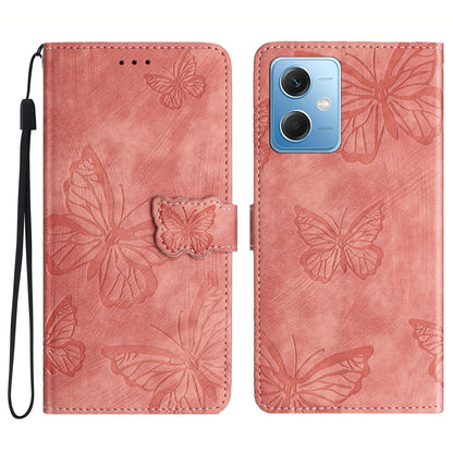 For Xiaomi Redmi Note 12 5G (China) / (India) / (Global) / Poco X5 5G Leather Phone Case Butterfly Imprinted Stand Wallet Cover