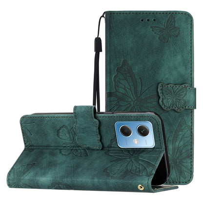 For Xiaomi Redmi Note 12 5G (China) / (India) / (Global) / Poco X5 5G Leather Phone Case Butterfly Imprinted Stand Wallet Cover