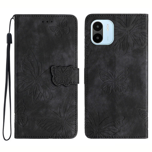 For Xiaomi Redmi A1 4G / A2 4G Butterfly Imprinted Leather Phone Case with Stand Wallet