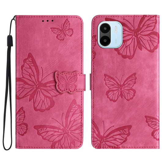 For Xiaomi Redmi A1 4G / A2 4G Butterfly Imprinted Leather Phone Case with Stand Wallet
