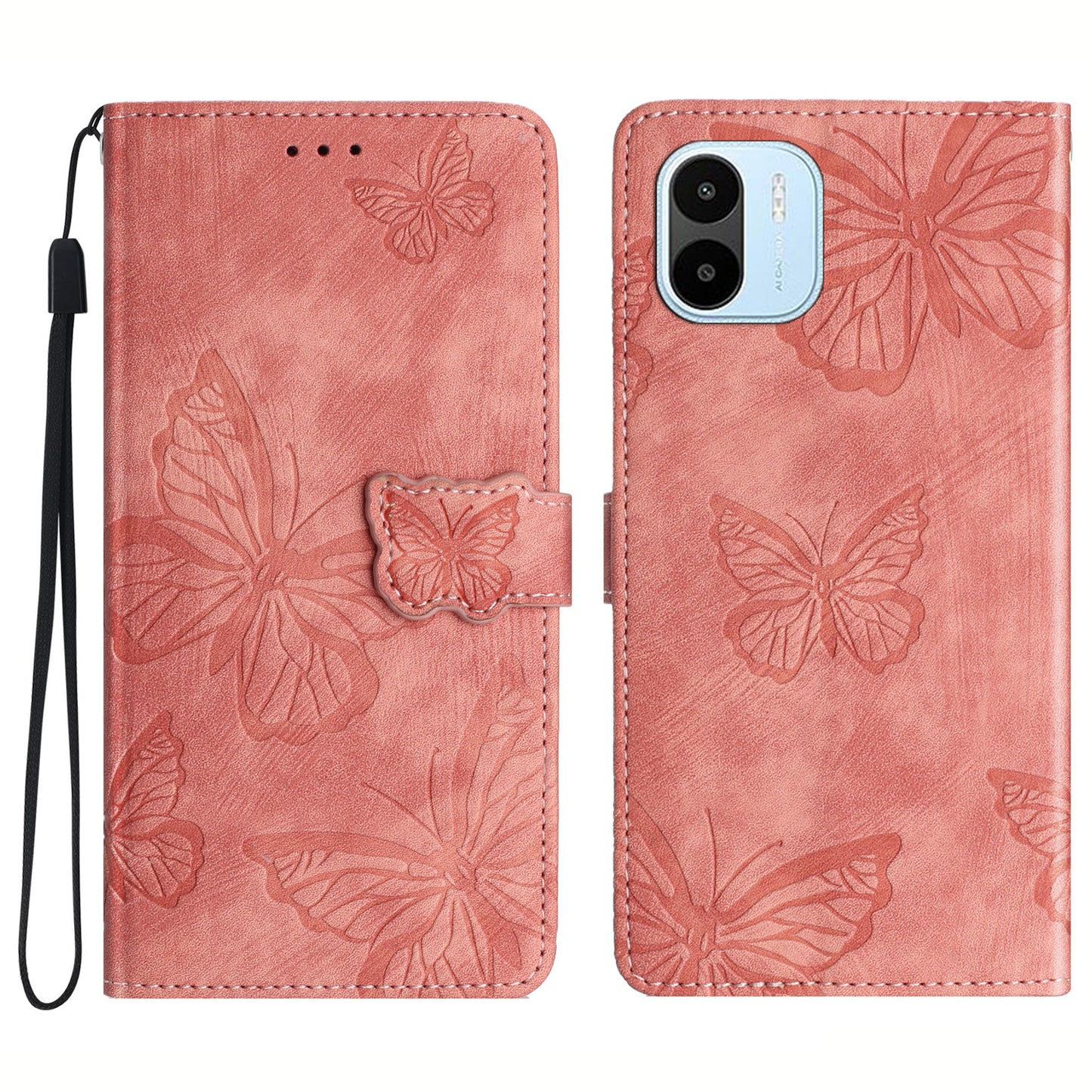 For Xiaomi Redmi A1 4G / A2 4G Butterfly Imprinted Leather Phone Case with Stand Wallet