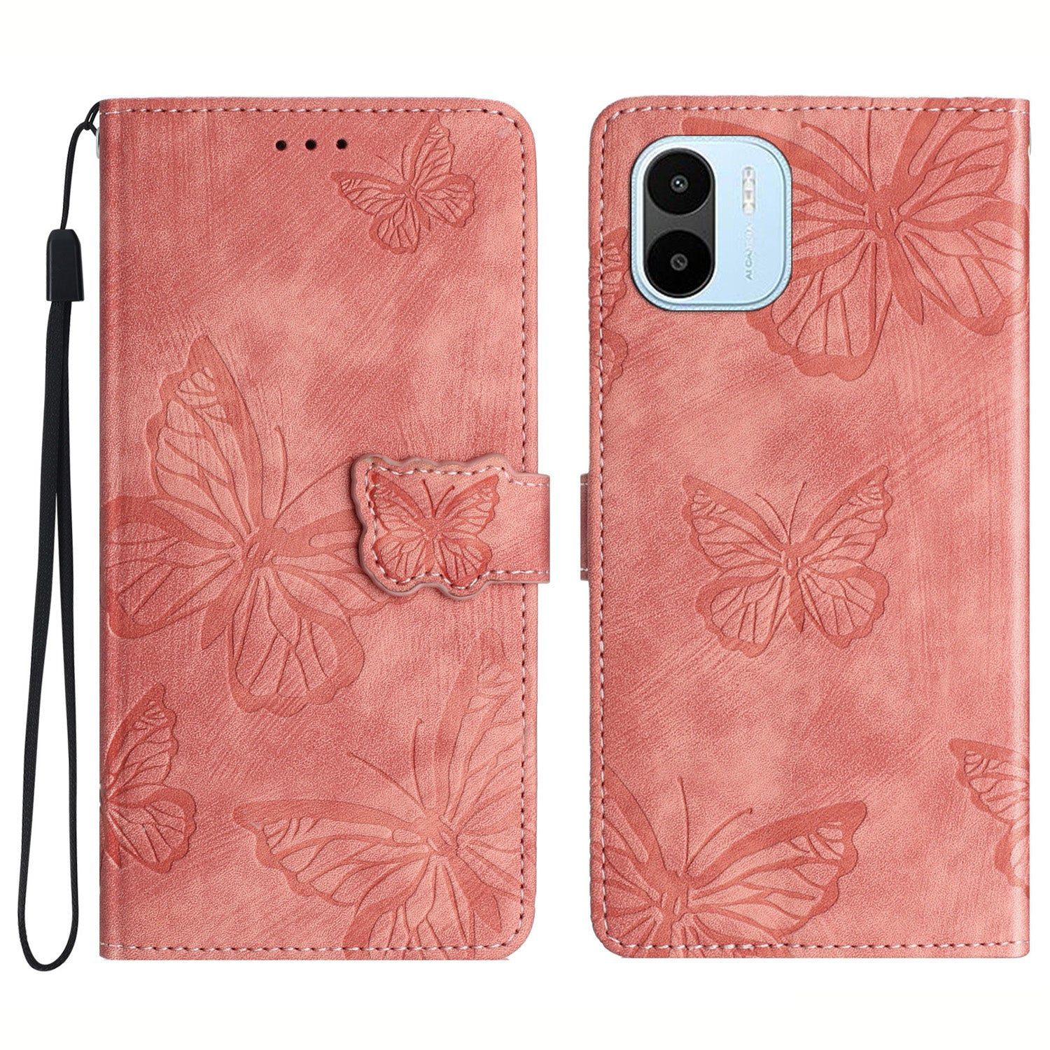 For Xiaomi Redmi A1 4G / A2 4G Butterfly Imprinted Leather Phone Case with Stand Wallet