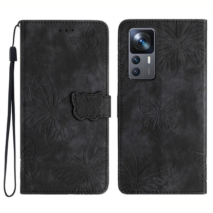 For Xiaomi 12T 5G / 12T Pro 5G / Redmi K50 Ultra 5G Leather Phone Cover Butterfly Imprinted Wallet Stand Case