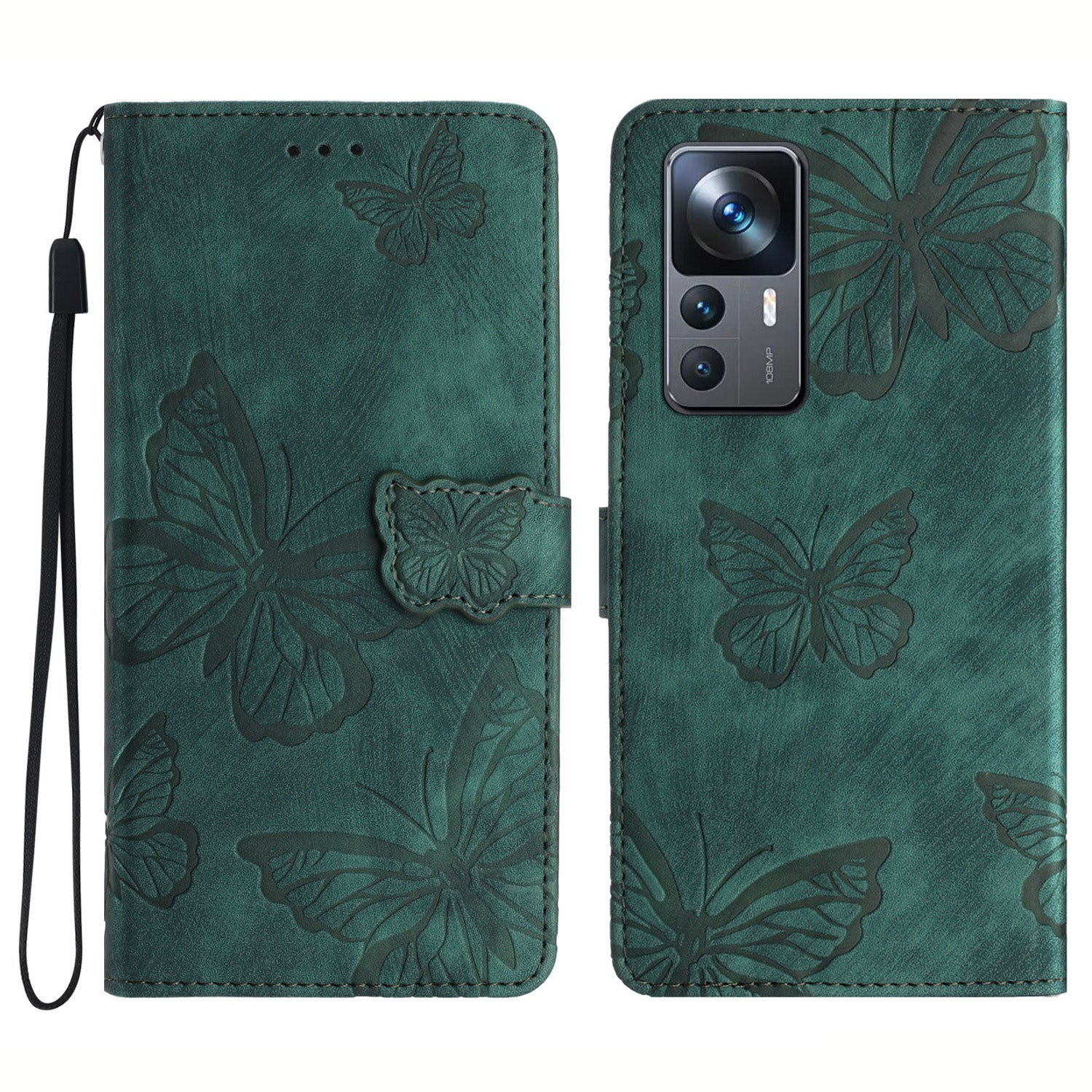 For Xiaomi 12T 5G / 12T Pro 5G / Redmi K50 Ultra 5G Leather Phone Cover Butterfly Imprinted Wallet Stand Case