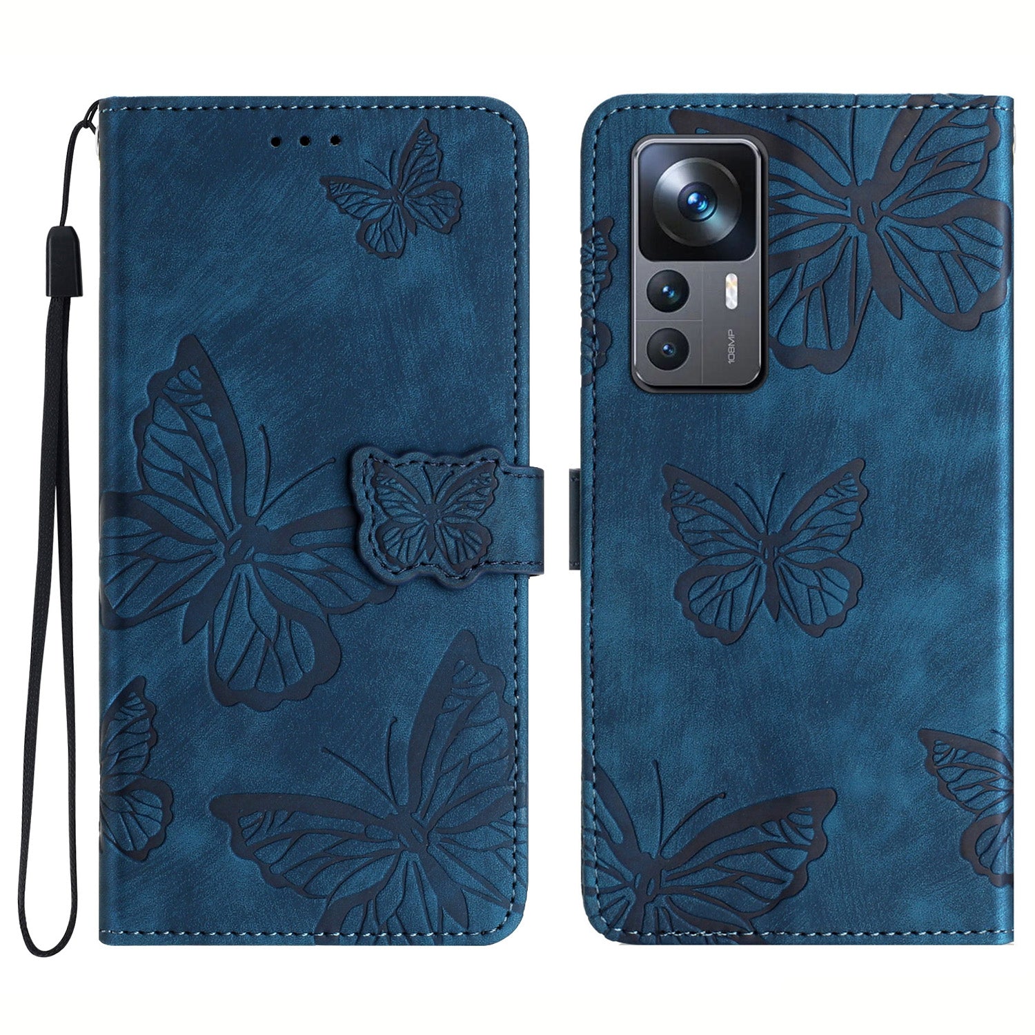For Xiaomi 12T 5G / 12T Pro 5G / Redmi K50 Ultra 5G Leather Phone Cover Butterfly Imprinted Wallet Stand Case